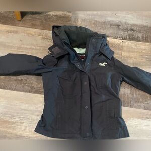Hollister Black all weather Hooded Jacket